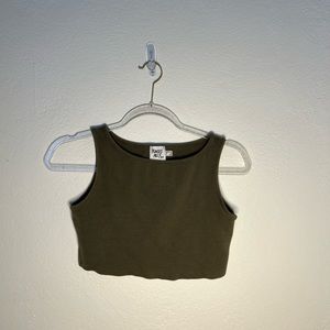 Princess Polly Cropped Army Green Tank